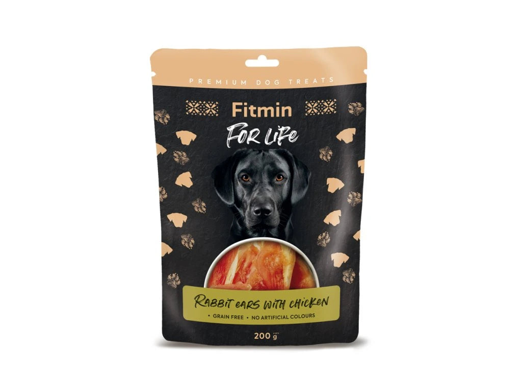 Fitmin For Life Rabbit Ears with Chicken Treat for Dogs 200g