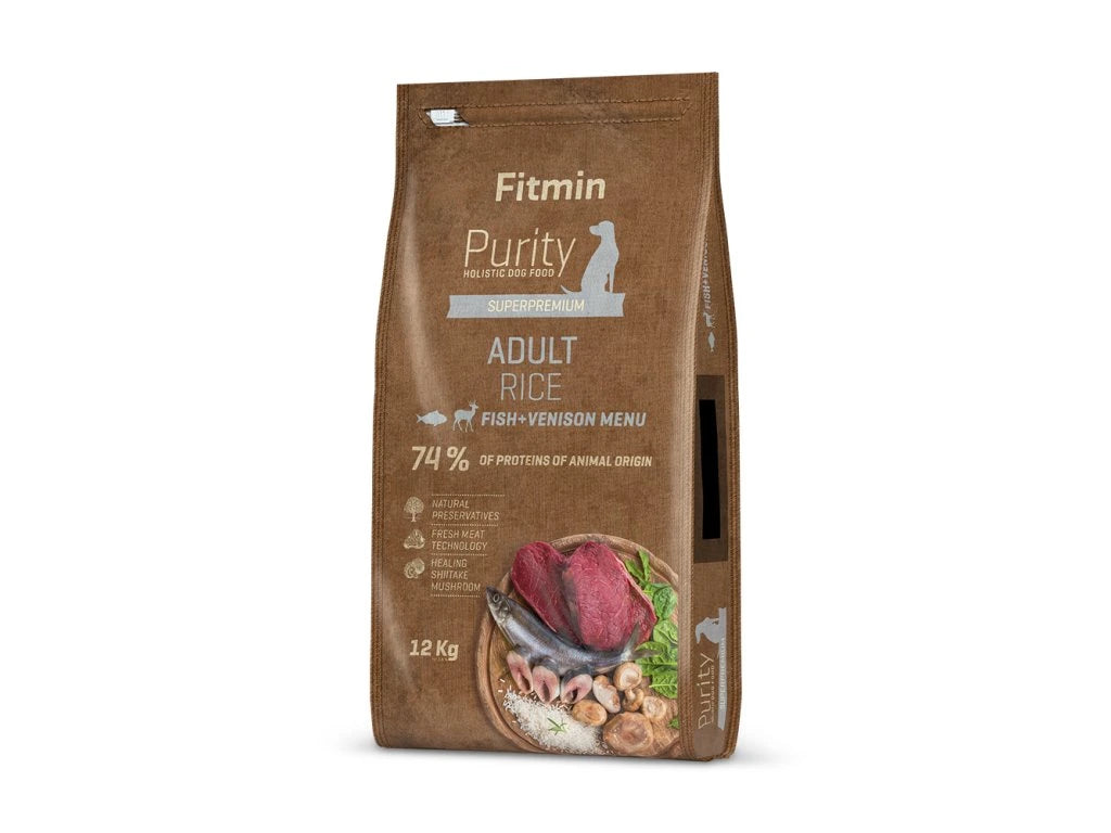Fitmin Purity Rice Fish & Venison krmivo pre psov 12 kg