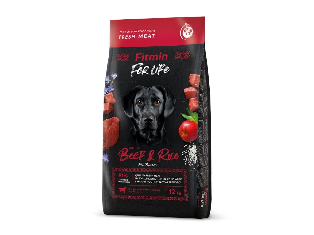 Fitmin For Life Beef & Rice krmivo pre psov 12 kg