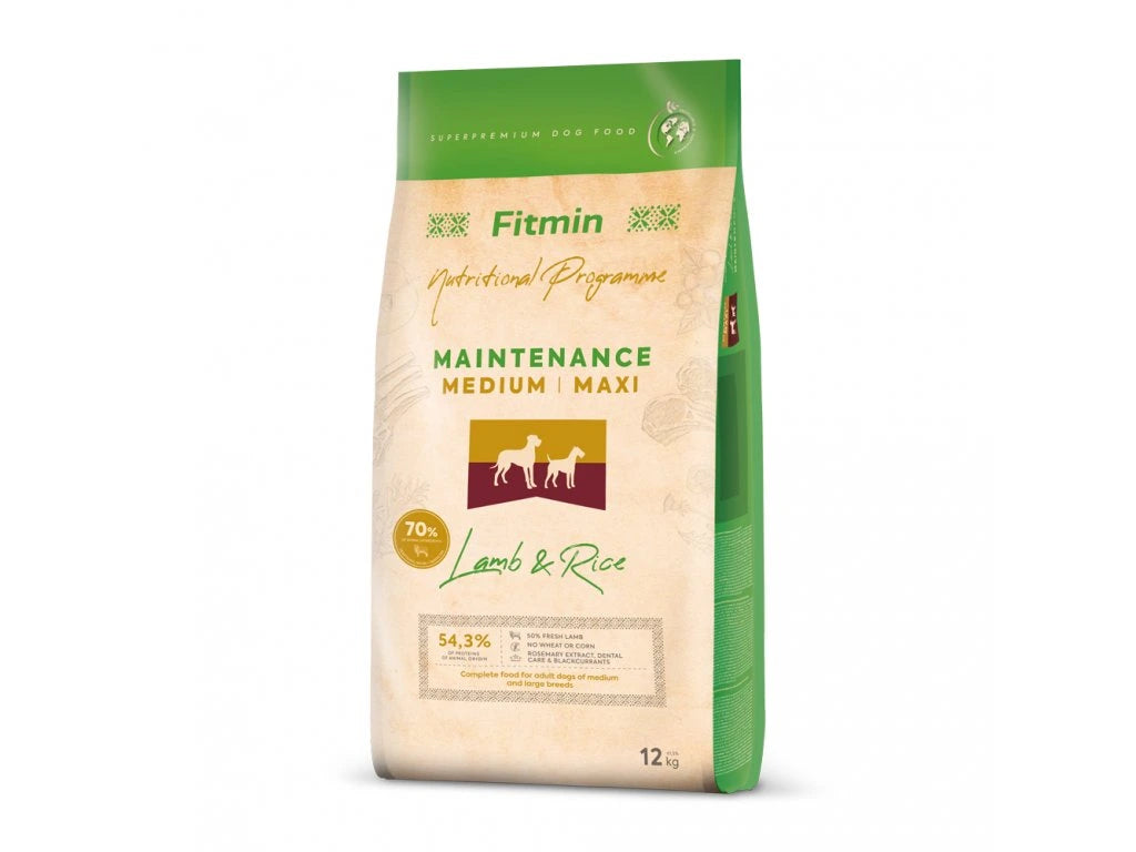 Fitmin Medium Maxi Lamb & Rice dog food 12 kg