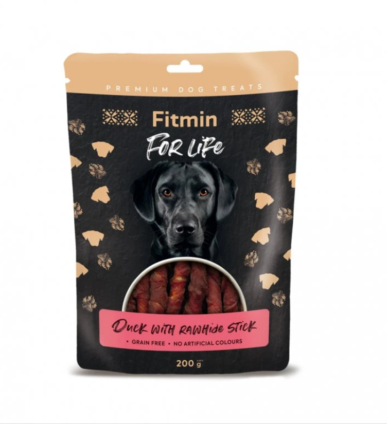 Fitmin For Life Duck on a stick rawhide treat for dogs 200g