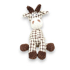 Soft plush cow dog chew toy with squeaker for teething pets